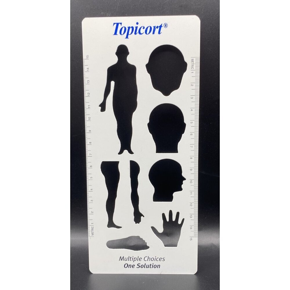 Vintage Pharmeceutical Drug Rep Topicort Ruler Anatomical w/Charts Plastic Retro
